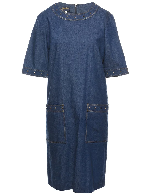 Indigo Denim Dress - L