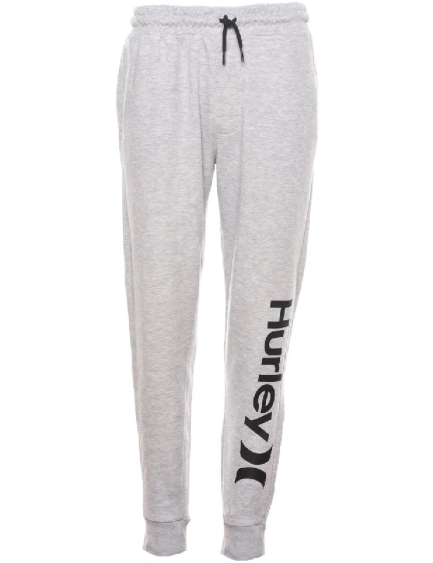 Grey & Black Hurley Y2K Jogging Bottoms - W30 L29