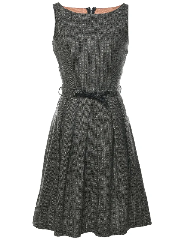 Herringbone Tweed Dress - S