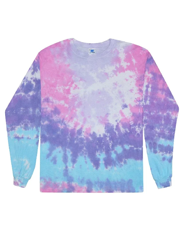 Tie-Dye 100% Cotton Long Sleeve Tie-Dyed T-Shirt | Cotton Candy