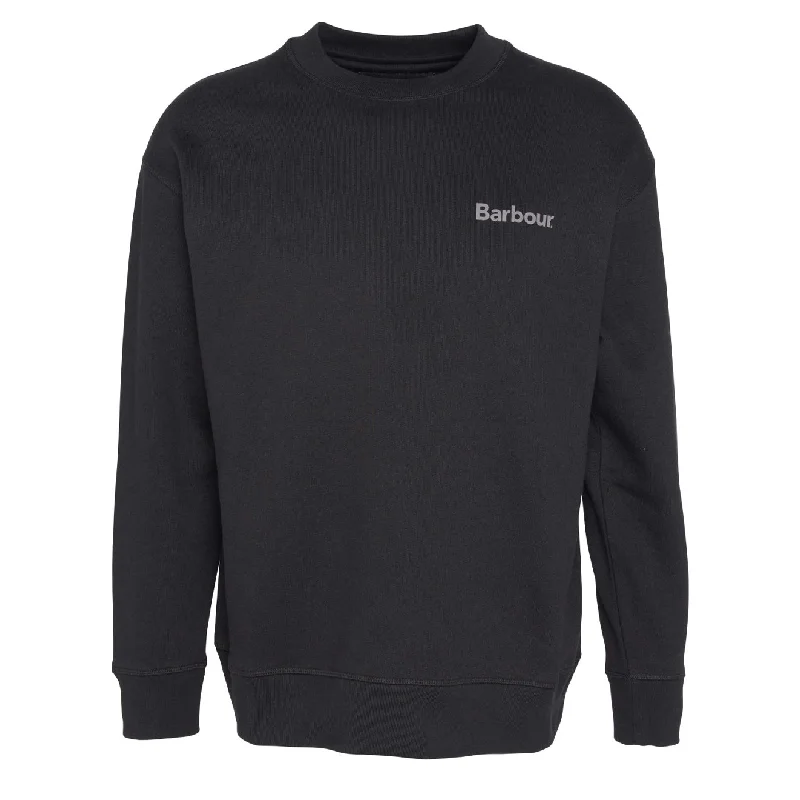 Barbour Brushed Nicholas OS Crew Neck Sweatshirt Black