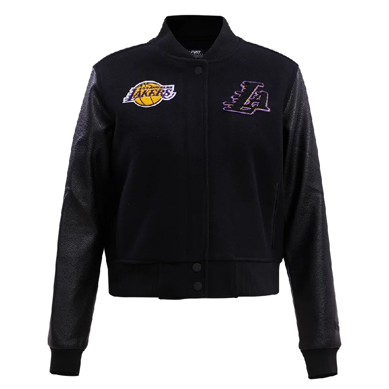 NBA LOS ANGELES LAKERS CLASSIC WOOL WOMEN'S VARSITY JACKET (JET BLACK)