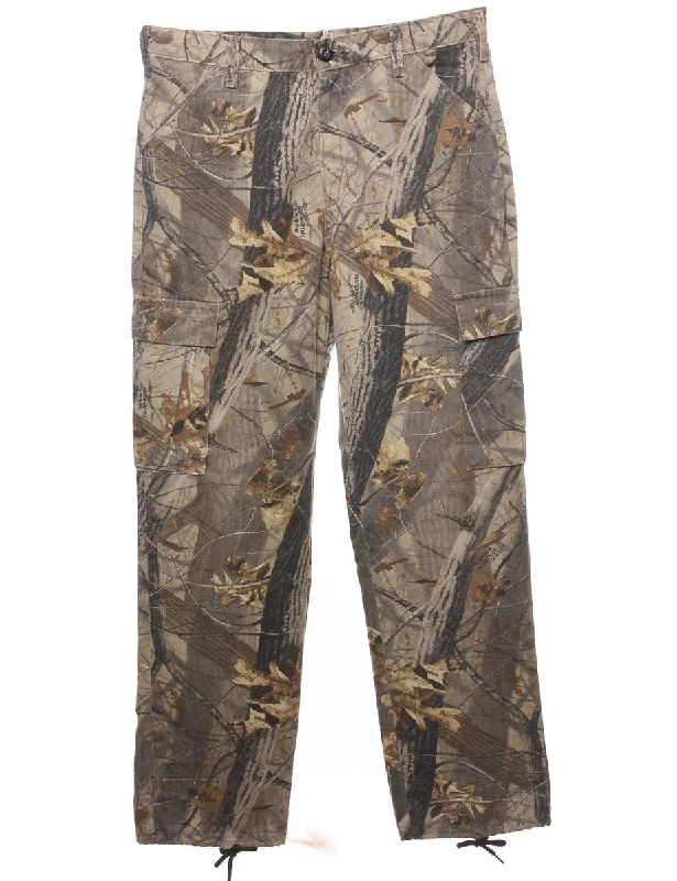 Green Camouflage Print Trousers - W34 L32