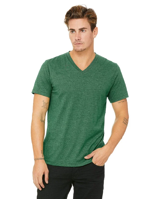 Bella+Canvas Unisex V-Neck T-Shirt | Hthr Grass Grn