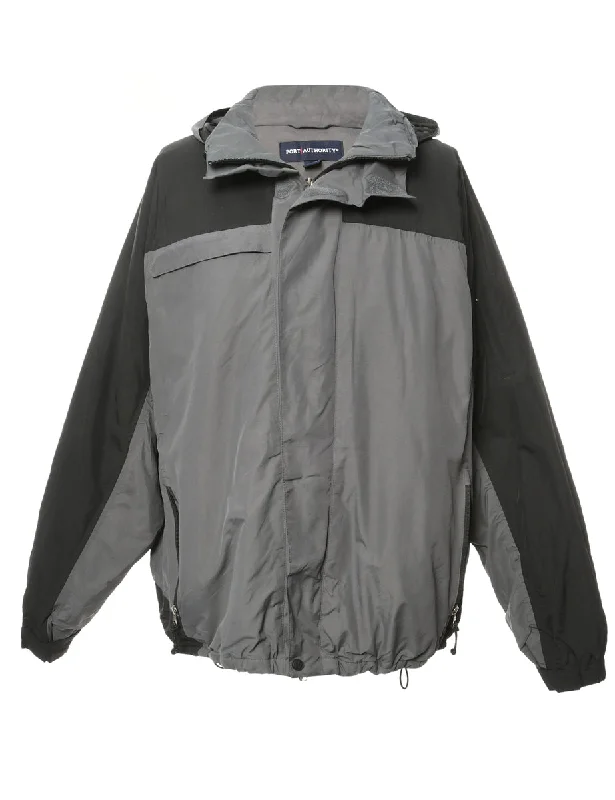 Grey & Black Zip Front Mountaineering Jacket - XL