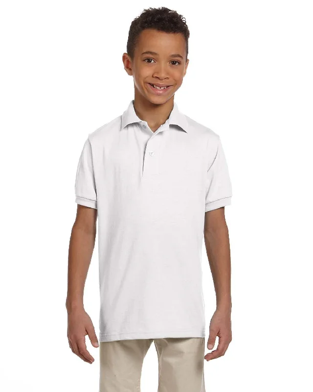 Jerzees Youth 50/50 Jersey Knit Polo Shirt | White