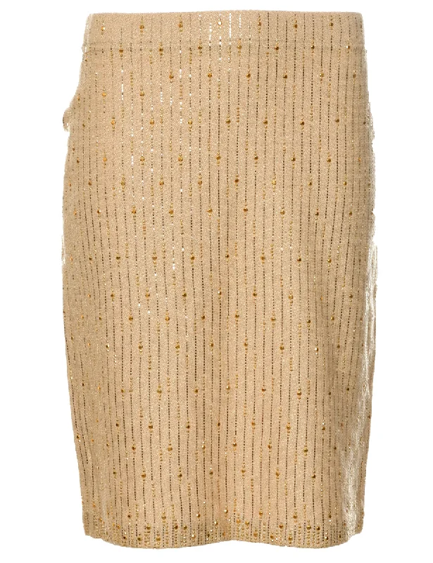 Gold Midi Skirt - M