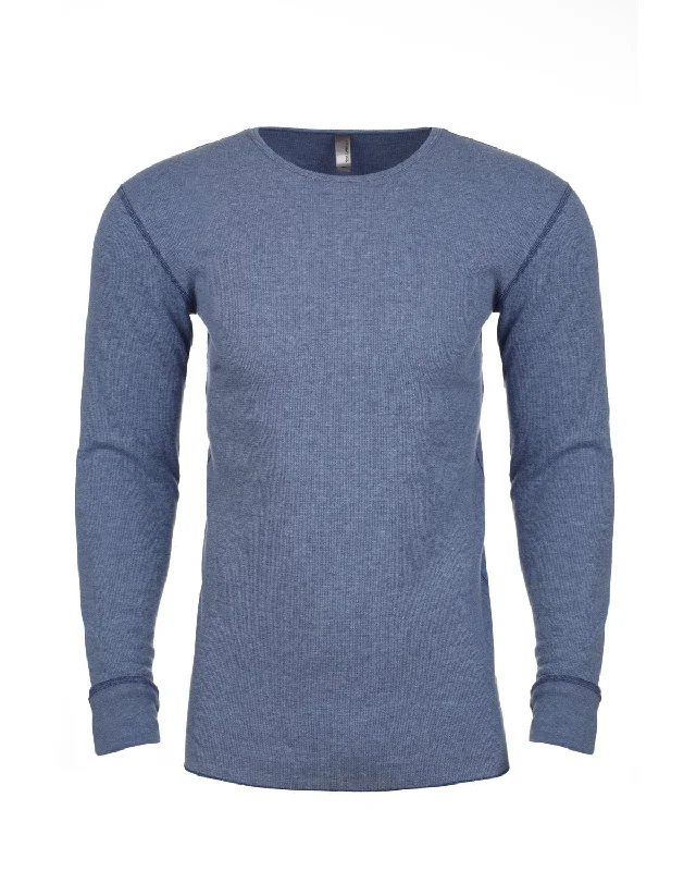 Next Level Mens Blended Thermal Tee | Heather Blue