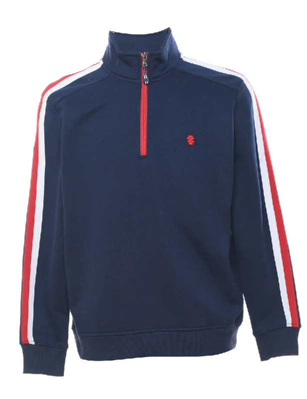 Izod Plain Navy & Red Sweatshirt - M