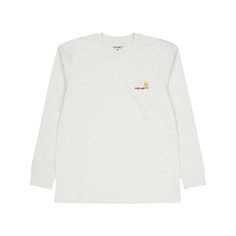 L/s American Script T-shirt Ash Heather