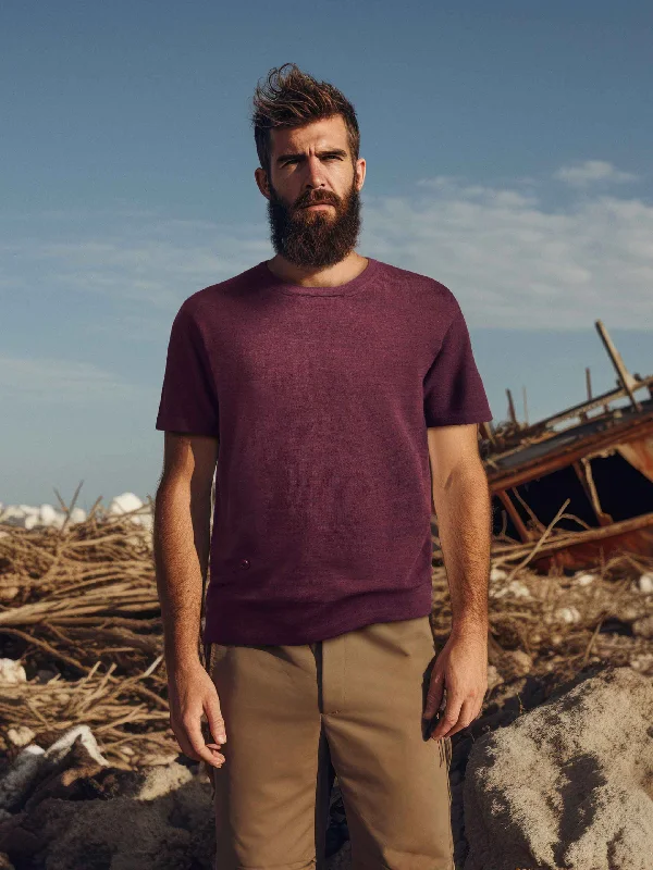 The Knitted T-Shirt - Konini Burgundy