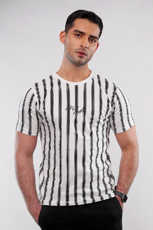 MNDZ Striped T-Shirt - Black & White