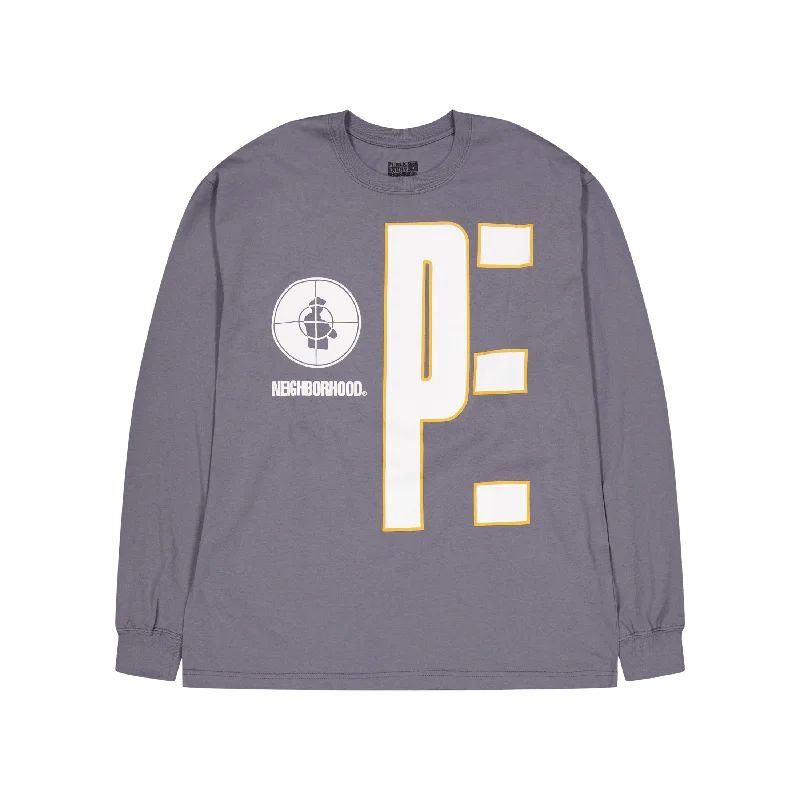 Nh X Public Enemy . Tee Ls-1 Gray