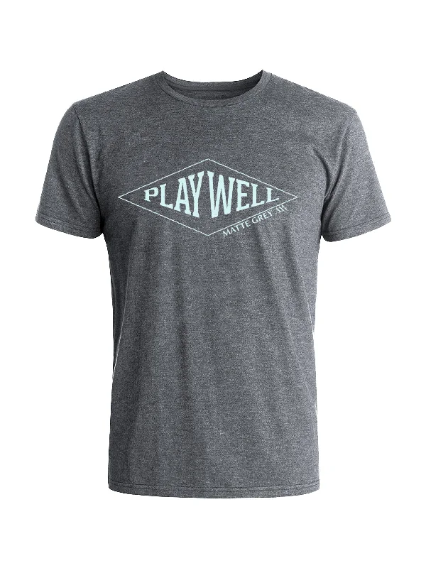 Play Well Tee - Steel Heather (Seafoam)