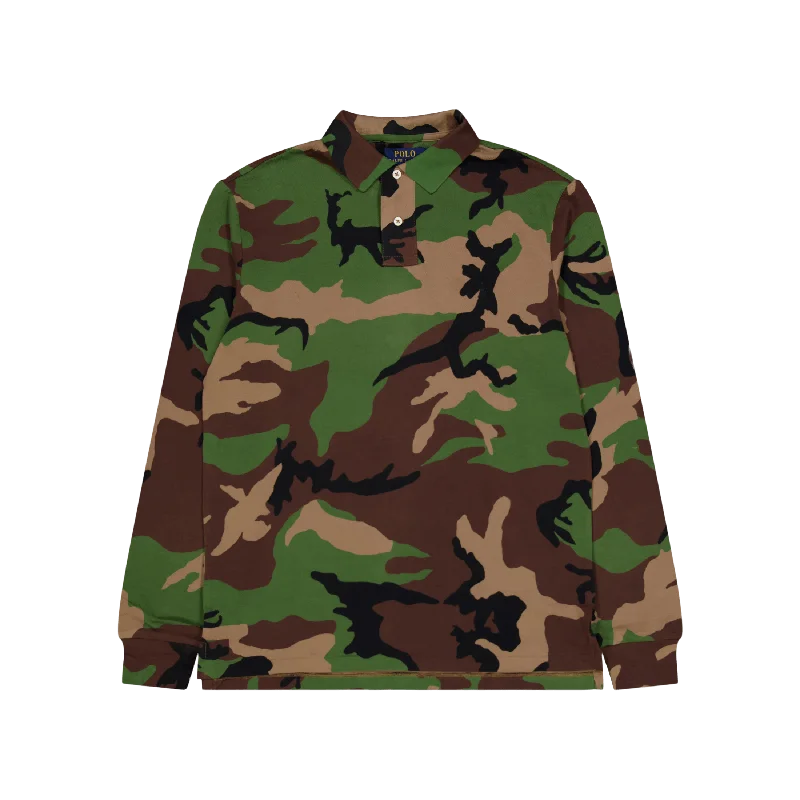 Custom Slim Fit Camo Mesh Polo Shirt Surplus Camo